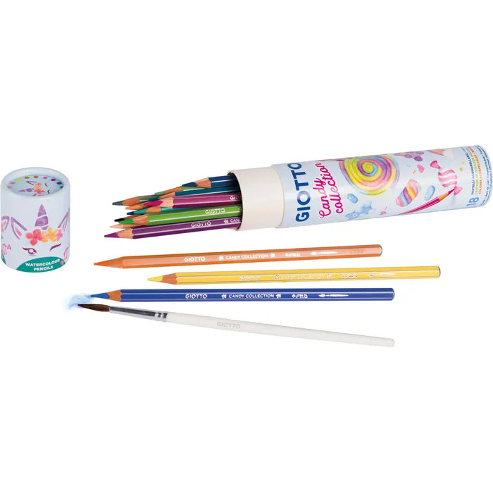 GIOTTO-Fila Aquarellstifte Stilnovo Acquarell, Candy Collection, sortiert, mit Pinsel, 18 Stück